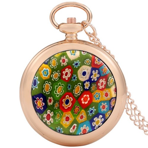 Vintage Quartz Pocket Watch Silver/Gold/Rose Gold Case Open Face Neckalce Chain - Picture 8 of 15
