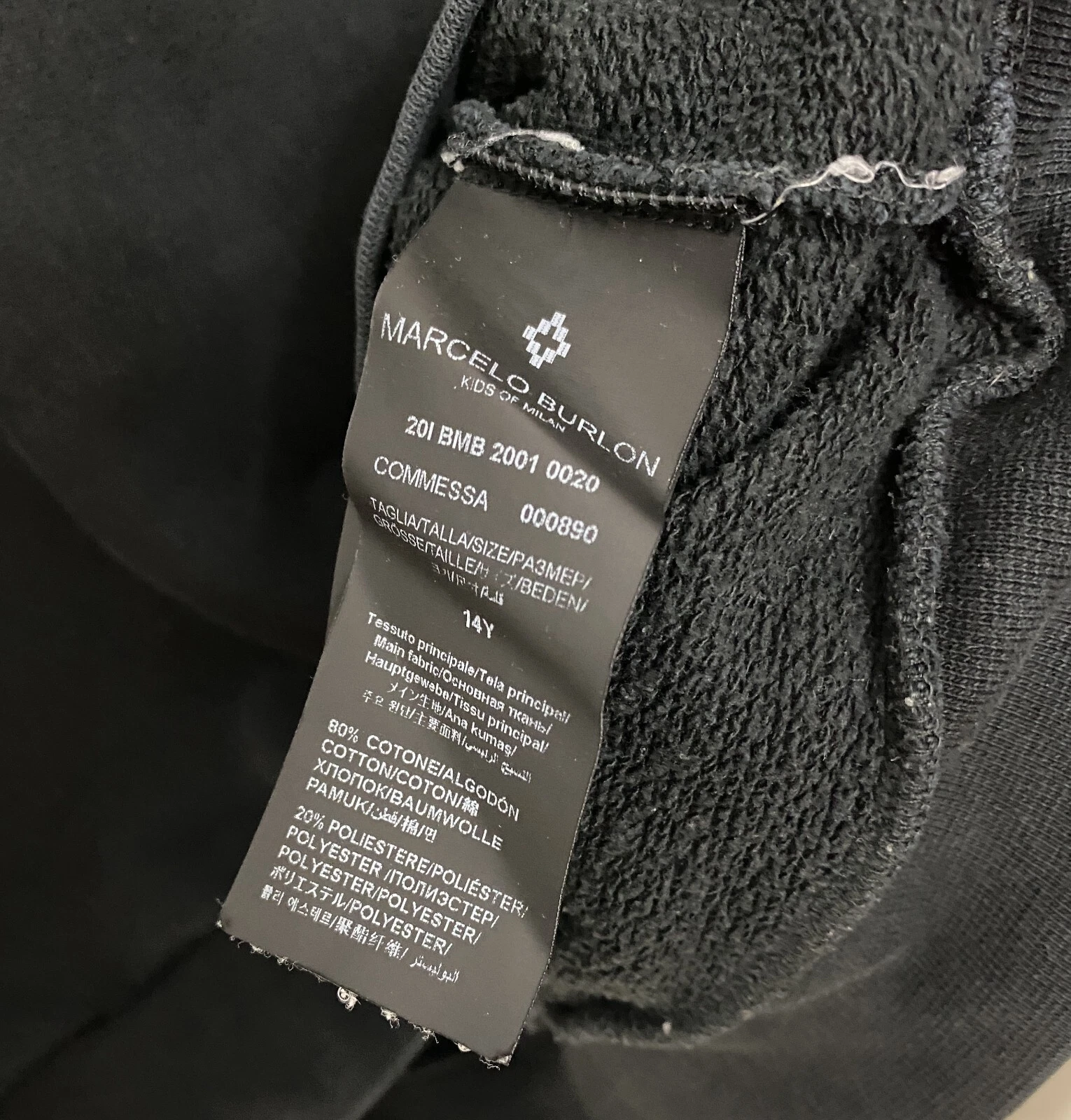 Felpa Marcelo Burlon County Of Milan bambino stampa leopardata nera taglia 14 anni