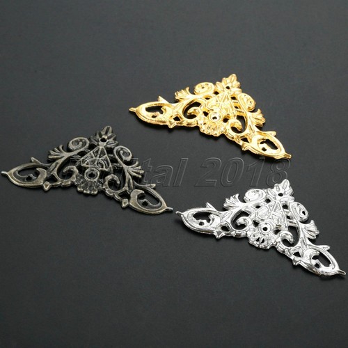 Alloy Decorative Corners Antique 4pcs Decorative Protectors Nails Tables Desks - Picture 4 of 26