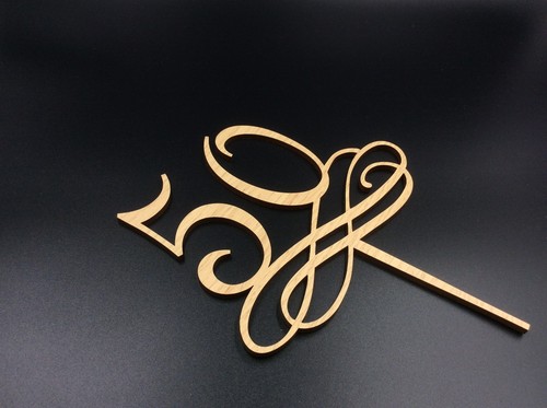 Fifty 50th Birthday Cake Topper Cloud Design Oak Veneer 3 mm MDF Wood - Picture 2 of 2