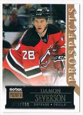 2014-15 FLEER SHOWCASE SKYBOX PREMIUM DAMON SEVERSON MATCHING JERSEY NUMBER