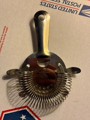 VTG 70s Vollrath Hawthorne Cocktail Spring Bar Strainer 18-8 Stainless Steel 6''L
