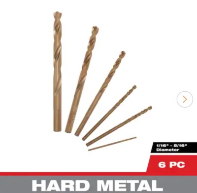 Milwaukee 48-89-2330 Cobalt 6-pc Drill Bit Set, 1/16 in. Through 5/16 in.