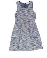 Loft Zip A line Sleeveless Zip Blue/Gray Dress Size-8