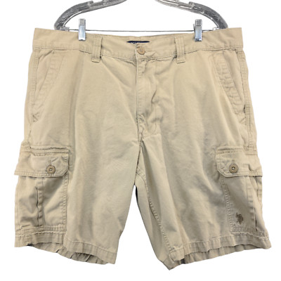 US Polo Assn Mens Cargo Shorts Tan Size 40 Pockets Belt Loops | eBay