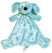 Baby Gund Blue Spunky Huggybuddy Puppy Dog Security Blanket Satin Lovey