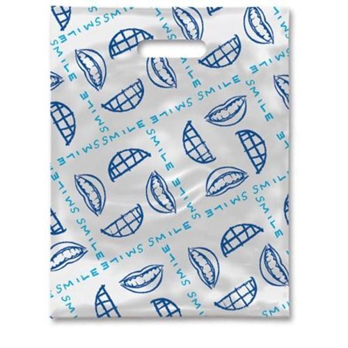 Scatter Print Tote Bags - 1.5 mil Plastic, 8