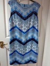 Wallis Size 10 Blue Summer Dress  With Silver Sparkle