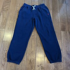 Boys Polo Ralph Lauren Blue Sweatpants Red Pony Cotton sz L 14/16 