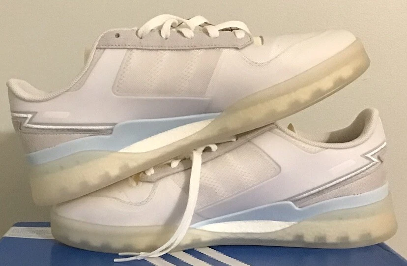 Deadstock 11.5 Adidas Forum Tech Boost White Sky Tint Jordan Kobe Mitchell Rose - Image 3 of 4