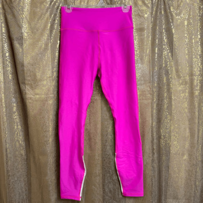 White Fox Active Alexis Hot Pink Fuchsia Panel Leggings Large NWT