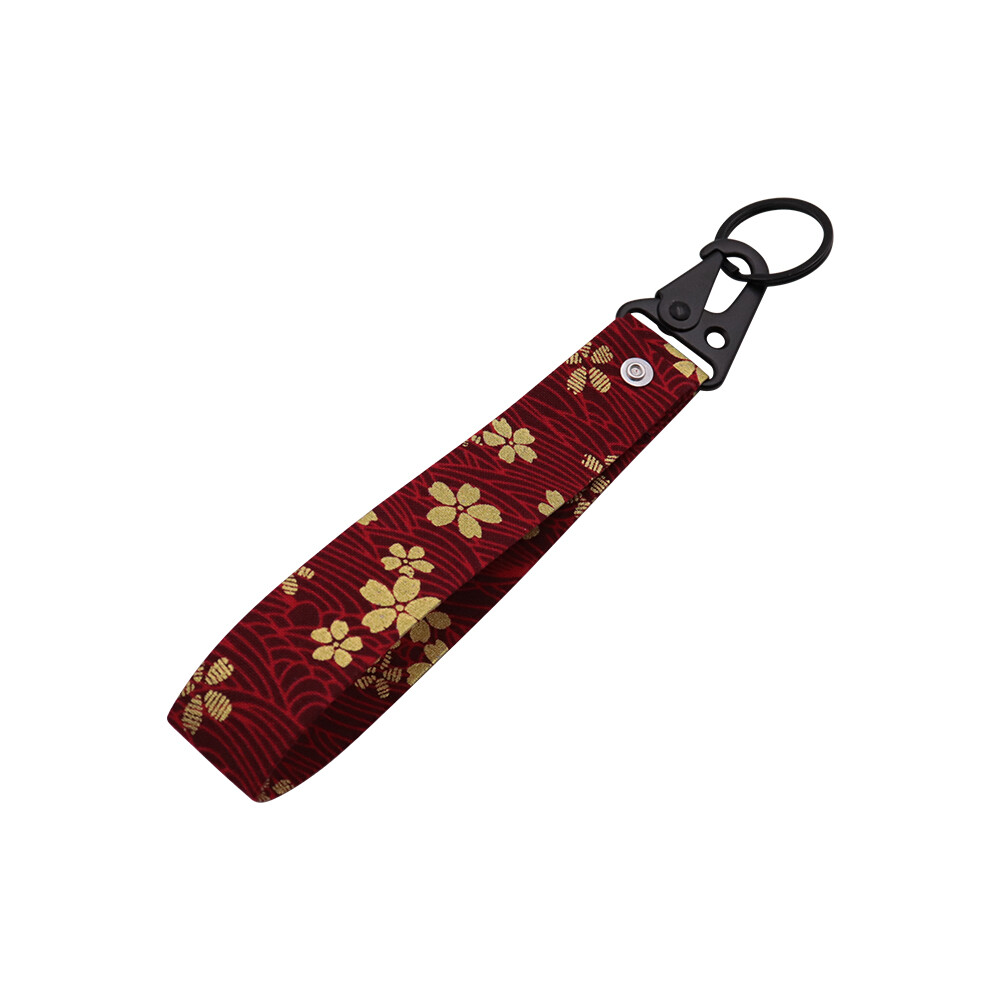 JDM Flower Red Racing Keychain Metal key Ring Hook Strap Lanyard