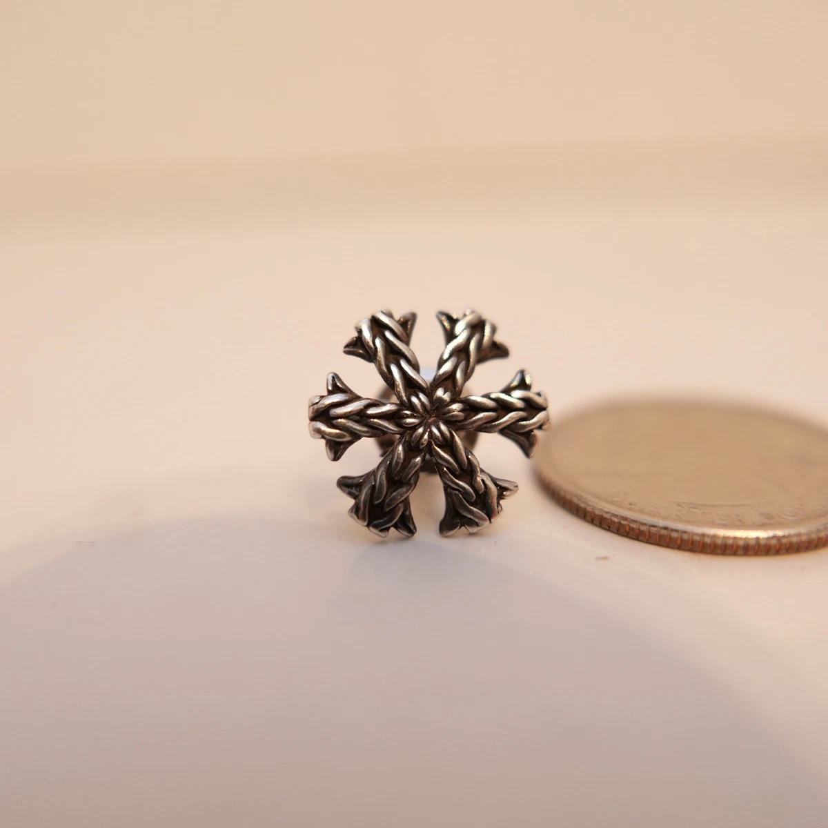 John Hardy Sterling Silver link 2005 Snowflake Pin Brooch 925 !!! #4 | eBay