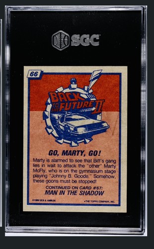Back To The Future 21989 Topps #66 Go Marty Mcfly, Michael J Fox SGC 8 - Picture 2 of 2