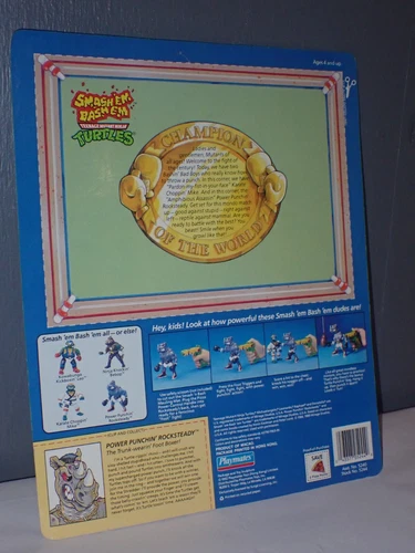 Vtg Teenage Mutant Ninja Turtle Power Punchin Rocksteady Card Back Only 1992