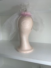 Bridal Birdcage Netting Veil  Pink Feathers Fascinator Satin By Costumes USA