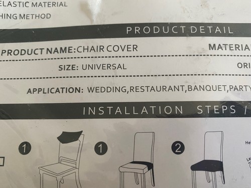 Universal Chair Seat Cover Cream Wedding Party Set of Four Stretchy - Picture 2 of 12