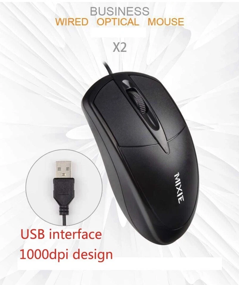 Mouse Optico Usb 3d Mixie X2 Ergonomico 1000 Dpi Laptop Pc - Image 3 of 4