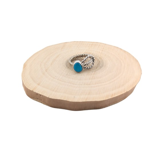 Navajo Turquoise Rope Lasso Sterling Silver Ring Native Am Jewelry Sz ...