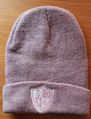 PINK SHIMMER WITH EMBROIDERED SILVER SHIELD Beanie Winter  display picture 1