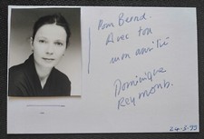 11083 Dominique Reymond Schauspielerin Foto auf Karton mit Autogramm