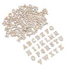 100 Pcs Natural Wood Letters Embellishments For Craft And Educational Use