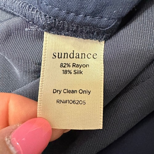 Sundance Catalog Silk Blend Velvet Wide Leg Pants Blue Size Petite 10 NWOT - Picture 3 of 9