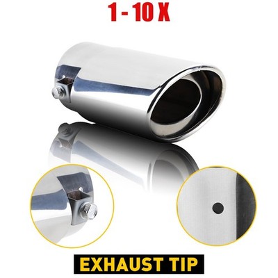Car Dual Rear 1-10X Muffler Pipe Tail Tip Silver Tail Pipe 1.5''-2.4'' inch