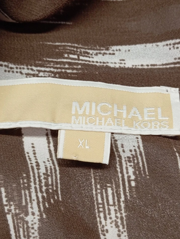 MICHAEL KORS Blouse à manches longues Dames Blouse T EU 42 brun-blanc élégant - Photo 4/4