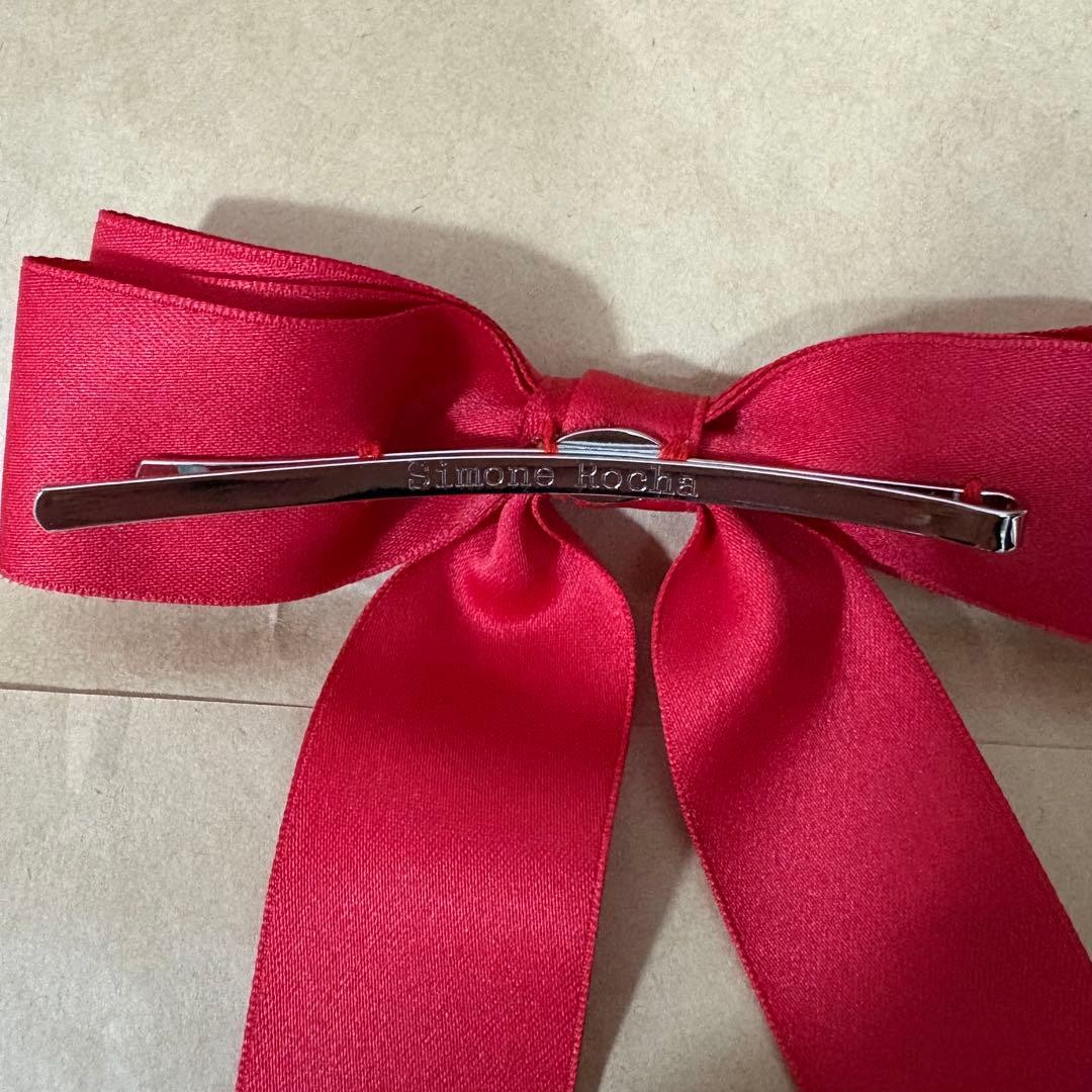 Simone Rocha H&M Red Ribbon Barrette Hair Accessory Used thumbnail 5
