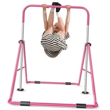  Gymnastics Bar for Kids,Adjustable Height Gymnastic Horizontal Bars,Folding 