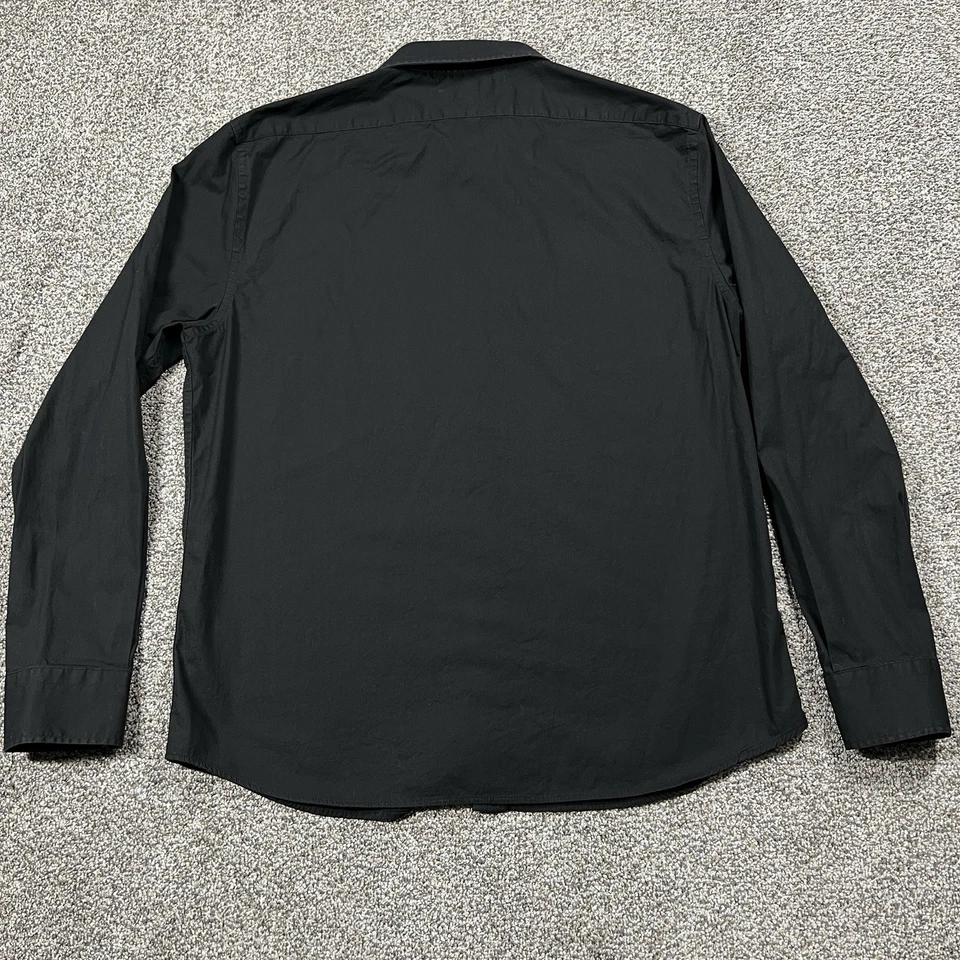 Banana Republic Shirt Mens L Black Untucked Fit Wrinkle Resistant Button Down - Image 2 of 4