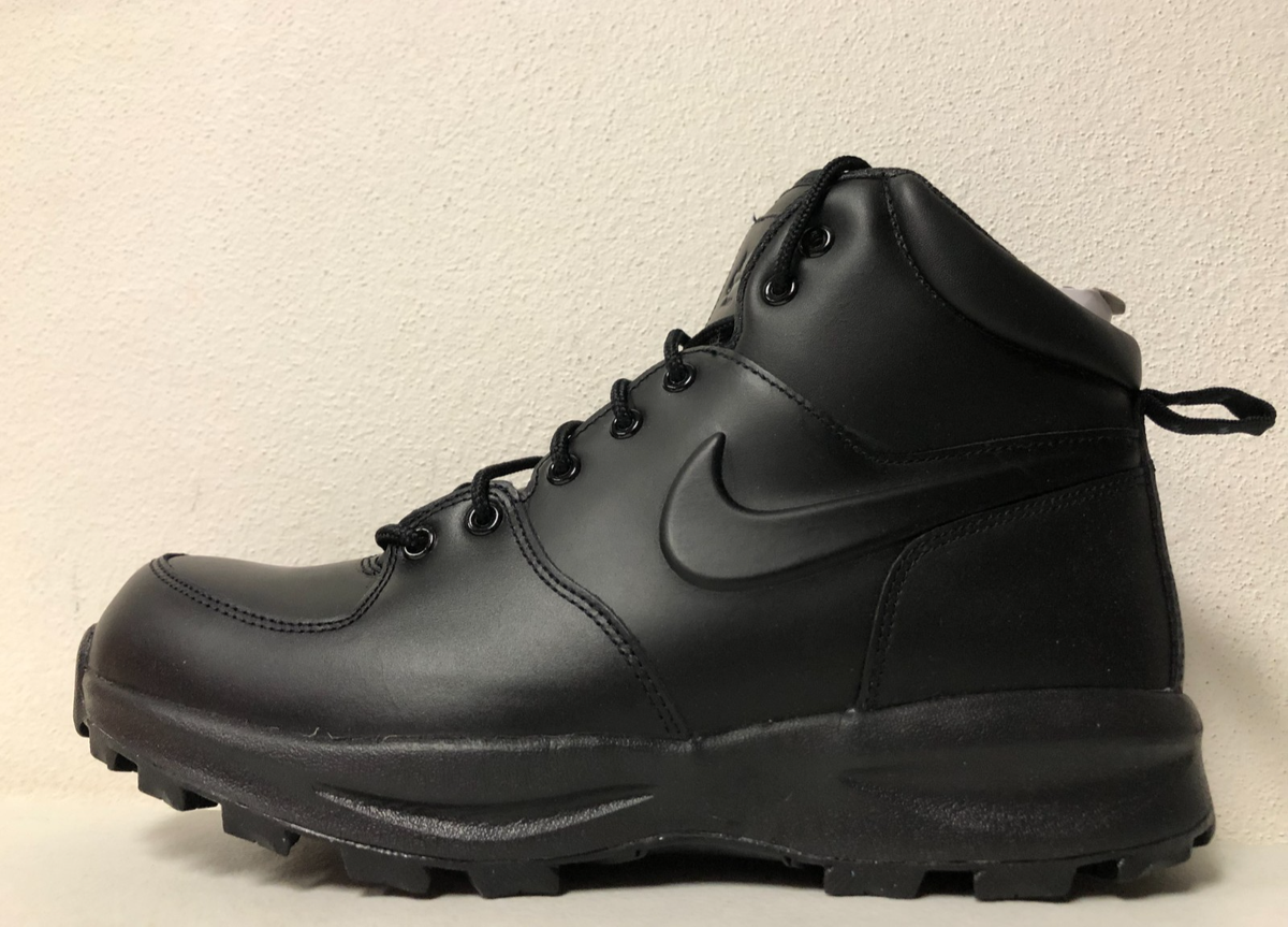 Nike Youth Size 6 Manoa Leather Triple Black Boots 454350-003 New New In Box MENS Nike MANOA Leather Boots Triple Black 454350  main image 3