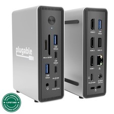 Plugable USB-C Triple Monitor Docking Station for Windows, 100W Laptop Charging