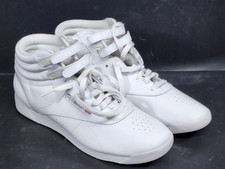 Reebok Classic Freestyle Hi Shoes Womens Size 11 White Leather High Top Sneakers