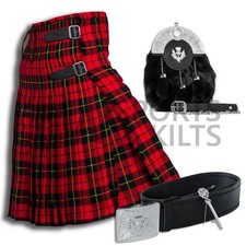 Scottish Men's Outfit Wallace Tartan Kilt Set - 09 Pieces Kilt Accessories