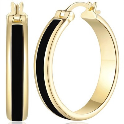 ENROSE 14K Gold Plated Earrings For Women s Hoop Earring