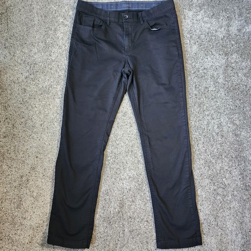 Perry Ellis Portfolio Pants Mens 34x32 Black Chino Slim Tapered Stretch - Picture 2 of 10