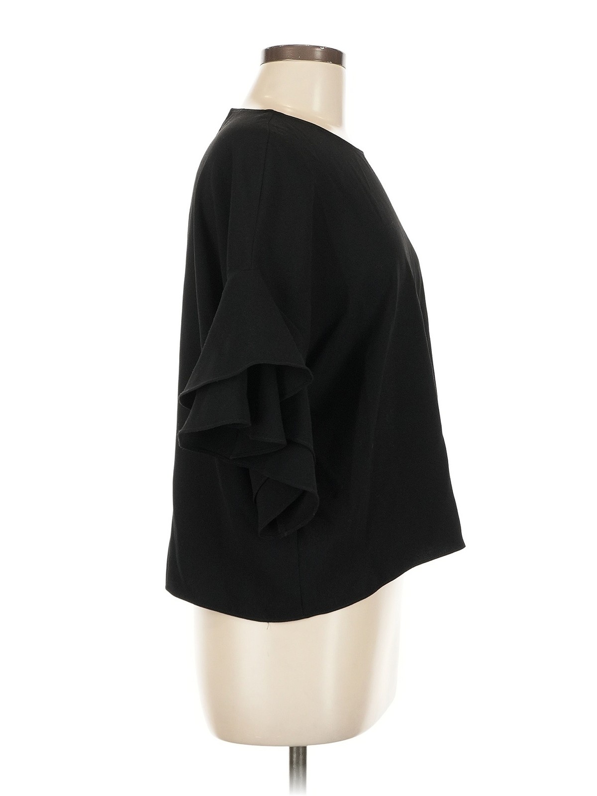 Zara Women Black Short Sleeve Top M thumbnail 3