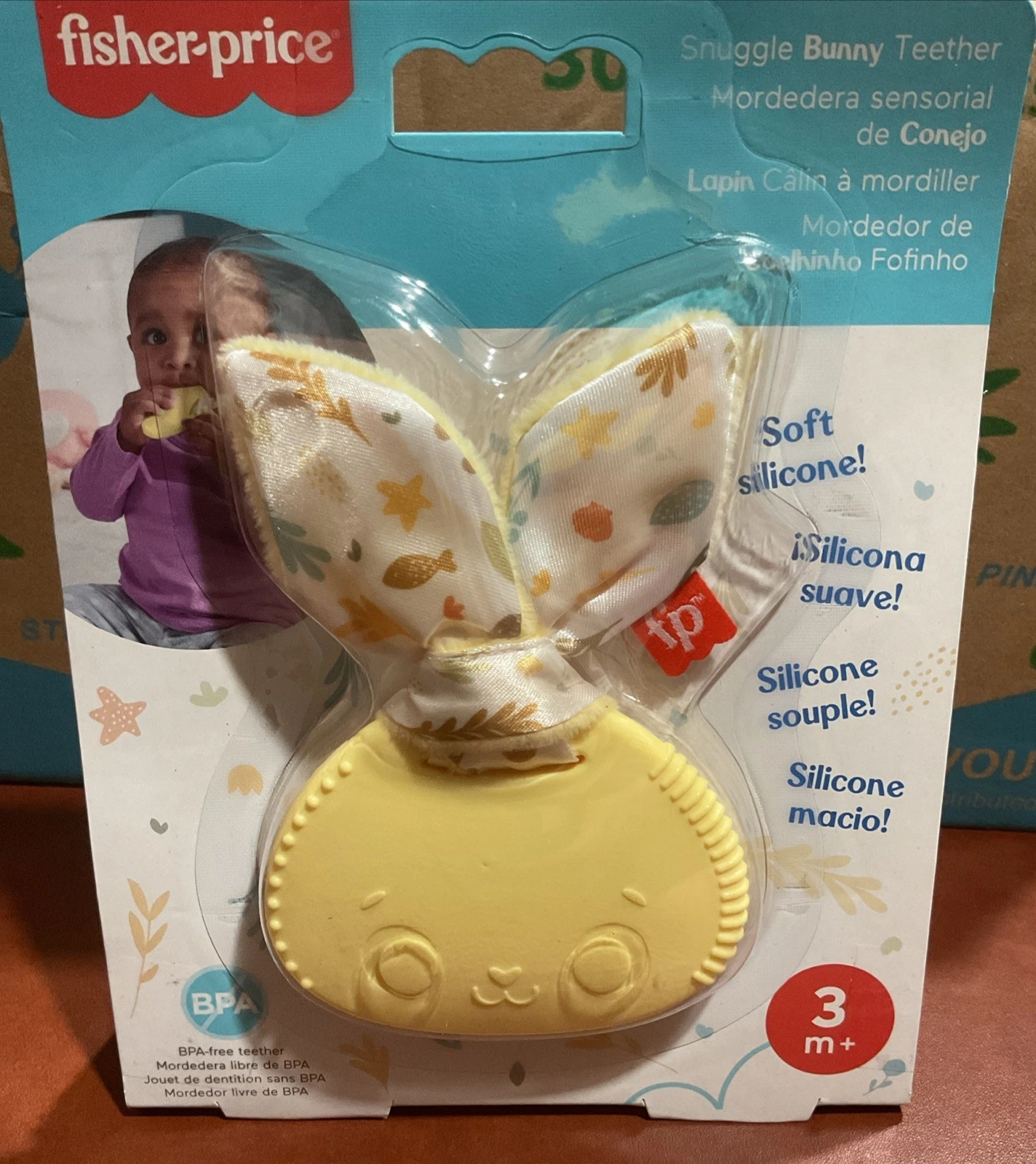 🐣 Fisher-Price Baby Toy Snuggle Bunny Teether, BPA-Free Sensory 🆕