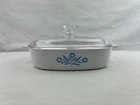 Vtg Corning Ware Blue Cornflower 1.5 Qt Casserole A-8-B Pyrex Lid 8x8x1.75 in