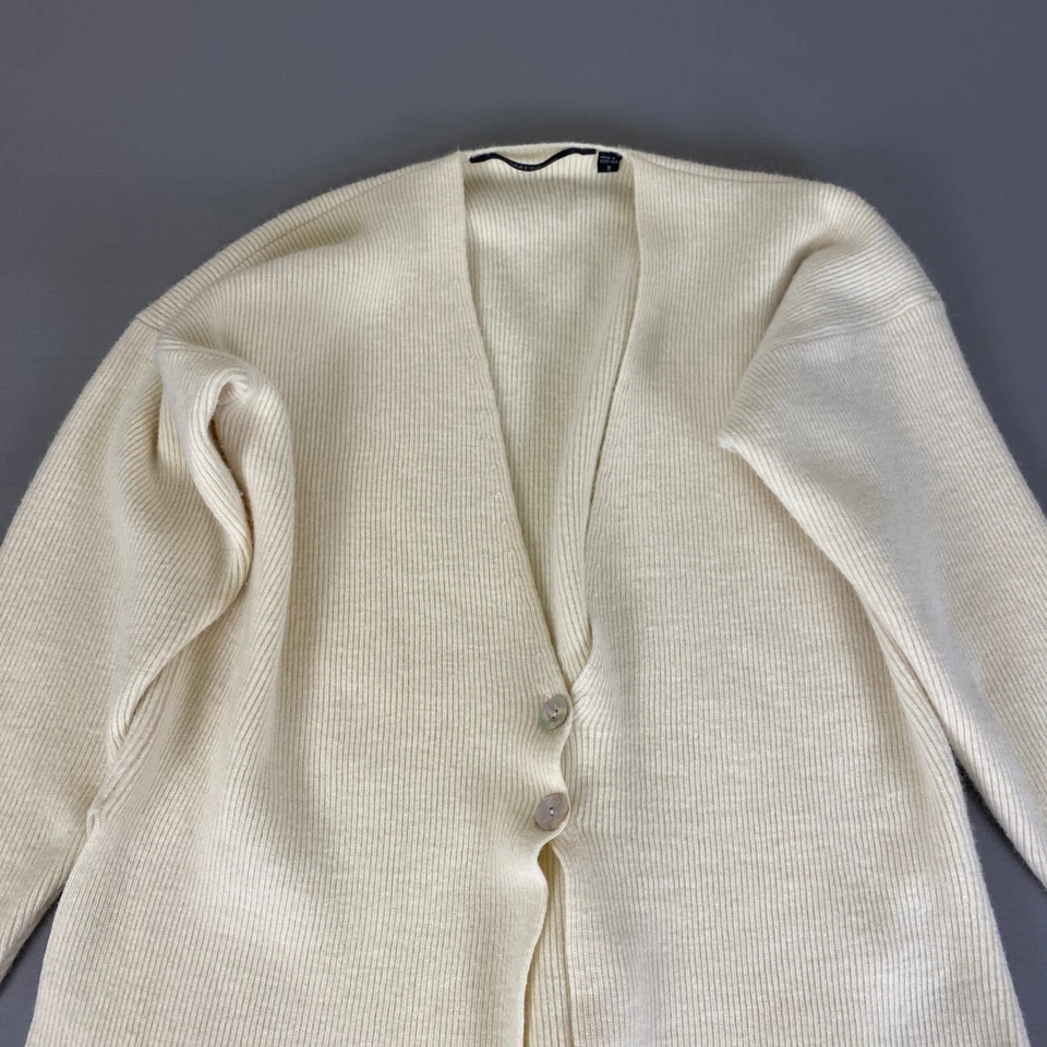 ISDA&CO. Cárdigan Suéter Para Mujer Talla Mediana Crema Mezcla Lana Botón Frontal Foto 2 de 4