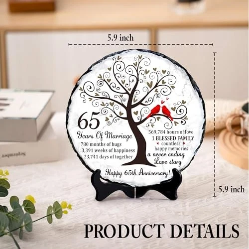 Plato de pizarra pareja zafiro azul - 65 regalos de boda 65 aniversario de boda Foto 4 de 4