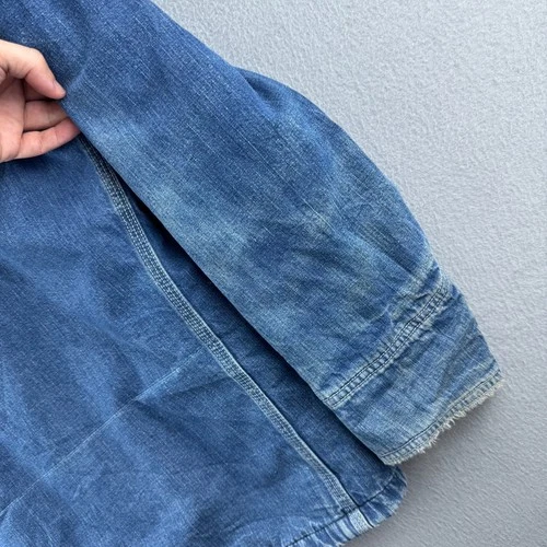Vintage Lee Jelt Denim Chore Coat Mens 42 Reg  70s Blanket Lined Jacket image 13