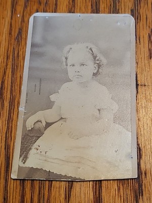 1874 CDV Photo 5-Year Old Ellen Blake Worcester MA Charles R.B. CLAFLIN Pioneer
