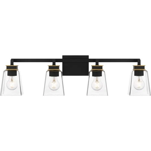 Quoizel ALY8632 Almany 4 Light 33"W Vanity Light - Black - Picture 1 of 7