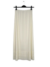 VTG SEARS Nylon ANTI-CLING Off-White EYELET LACE DETAIL Long HALF SLIP Sz M