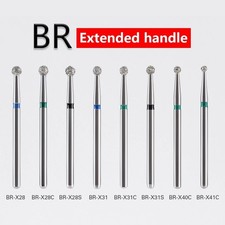 10pcs Dental High Speed Diamond Burs 1.6mm Cavity Crown Prep Drills UK