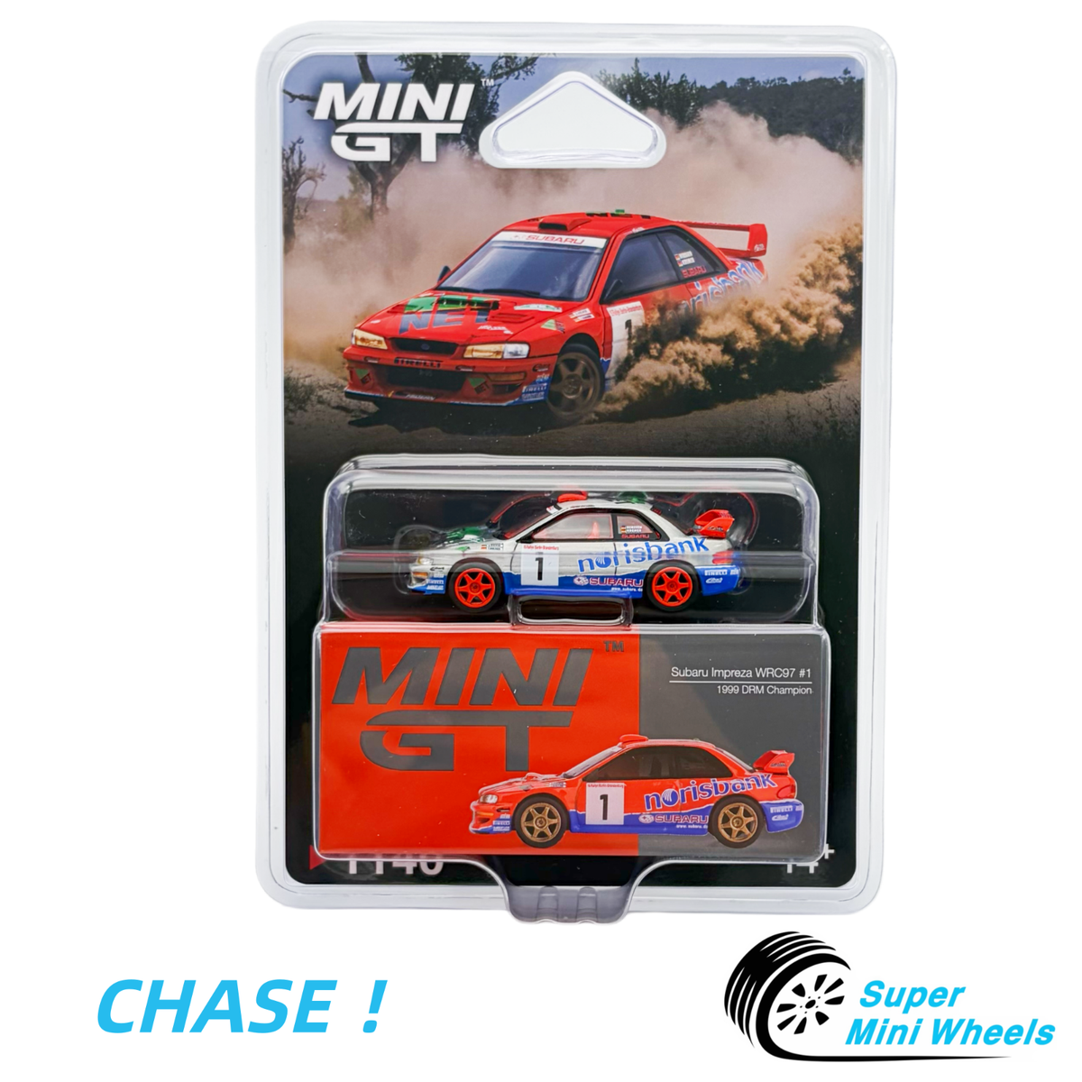 MINI GT Impreza WRC 1999 チェイス　通常版セット #23 CHASE ! Mini GT 1:64 Subaru Impreza WRC97 #1 1999 DRM Champion
