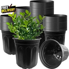 60 Pack 1 Gallon Flexible Plant Nursery Pots Black Plastic Plant Pots with Holes